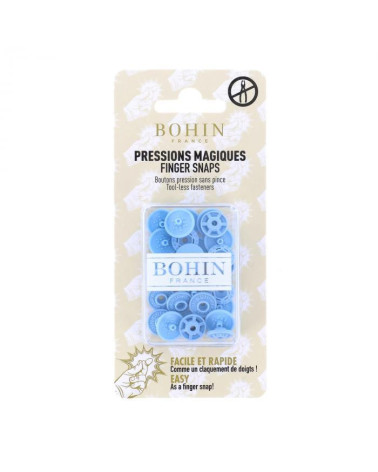 Snap fasteners without pliers 13mm Bohin sky blue