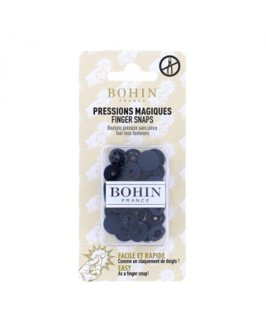 Bohin 13mm navy blue snap fasteners without clamp