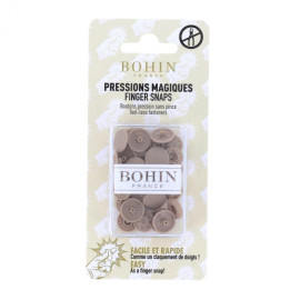 Boutons pressions sans pince 13mm Bohin beige