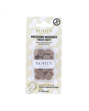 Bohin beige 13mm snap fasteners without pliers