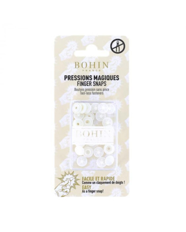 Boutons pressions sans pince Bohin blanc