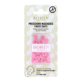 Boutons pressions sans pince 9mm Bohin rose layette