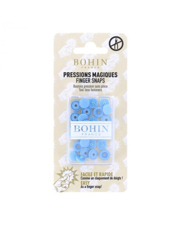 9mm Bohin sky blue snap fasteners without pliers