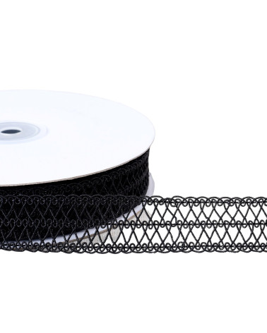 Bobina da 20 m treccia arabesque treccia arabesque nera 25 mm