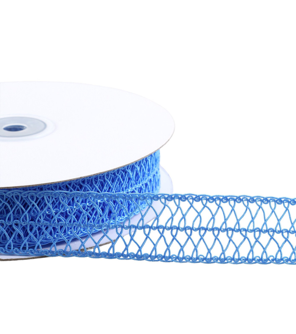 Bobine 20m galon arabesques galon arabesques bleu lavande 25mm