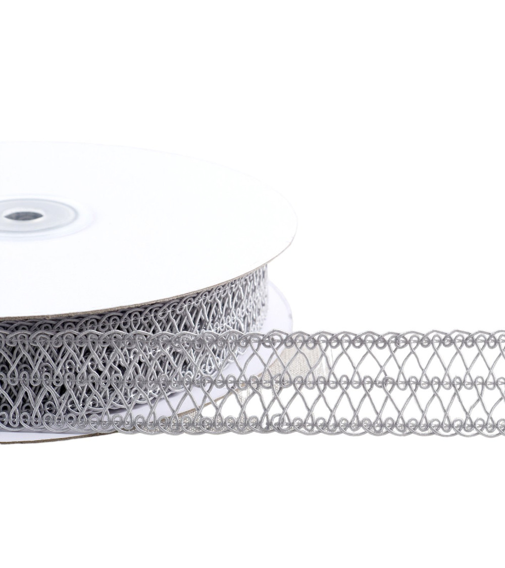 20m reel arabesque braid medium gray arabesque braid 25mm