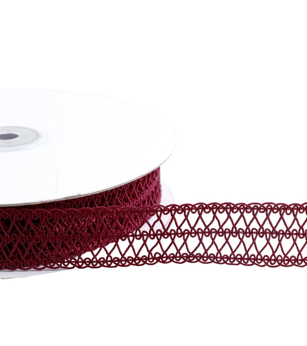 20m reel arabesque braid burgundy arabesque braid 25mm
