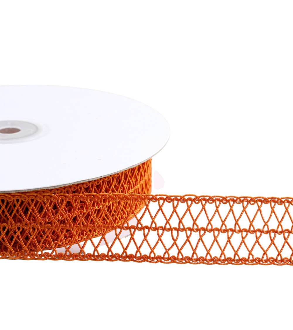 20m reel of arabesque braid, orange arabesque braid 25mm