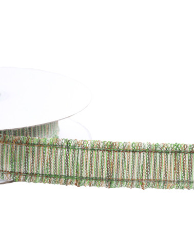 Bobine 20m galon double frange galon double frange vert foncé 25mm
