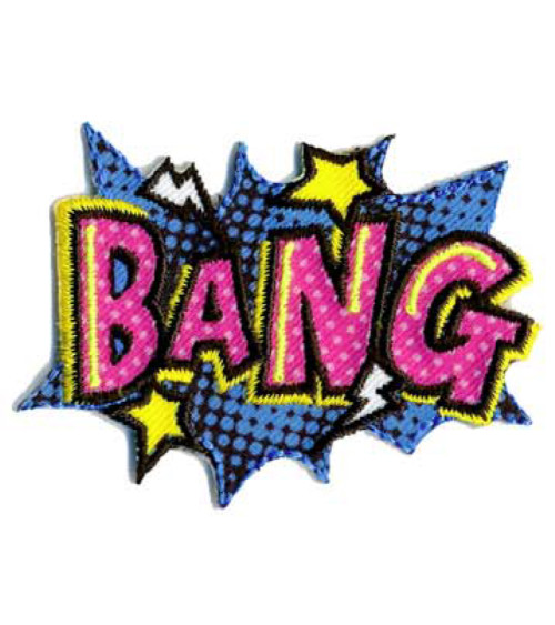 Set of 3 POP ART BANG iron-on patches
