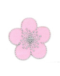 Ecusson thermocollant fleur rose