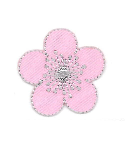 Ecusson thermocollant fleur rose