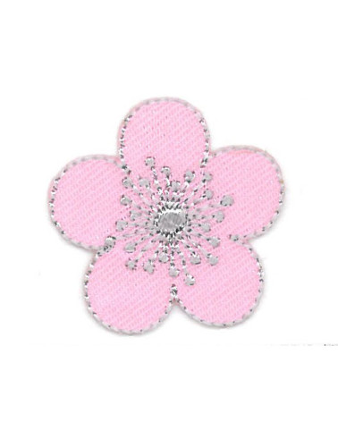 Ecusson thermocollant fleur rose