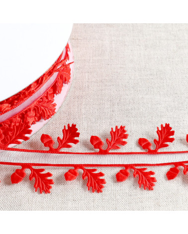 Spool 20m cut ribbon holly cut ribbon red holly 35mm