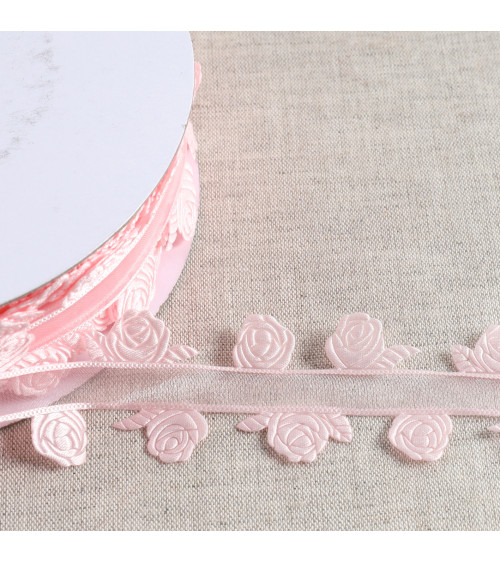 20m reel cut-out ribbon roses cut-out ribbon roses light pink 35mm
