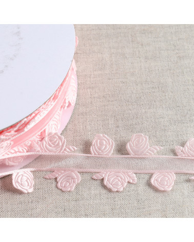 20m reel cut-out ribbon roses cut-out ribbon roses light pink 35mm
