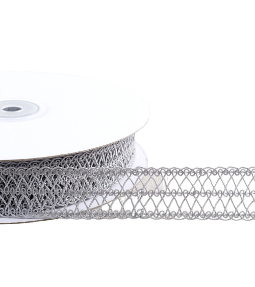 Arabesque braid 25mm medium gray per meter