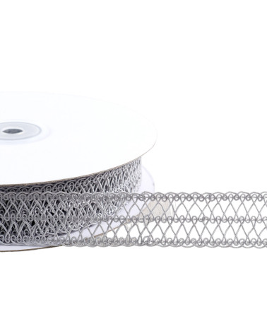 25mm medium gray arabesque braid by the meter