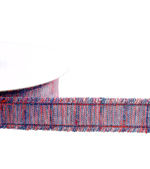 Double fringe braid 25mm red per meter