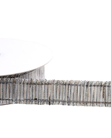 Double fringe braid 25mm black per meter