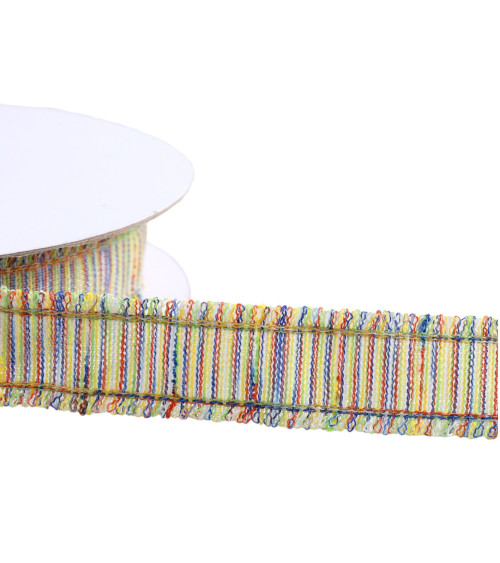 Double fringe braid 25mm anise green per meter