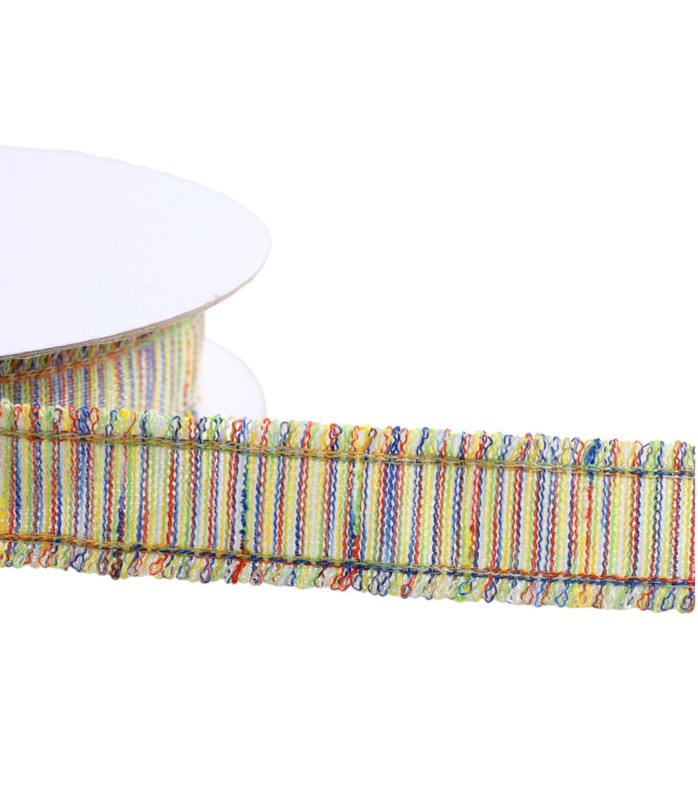 Double fringe braid 25mm anise green per meter