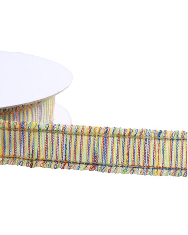 Galon double frange 25mm vert anis au mètre