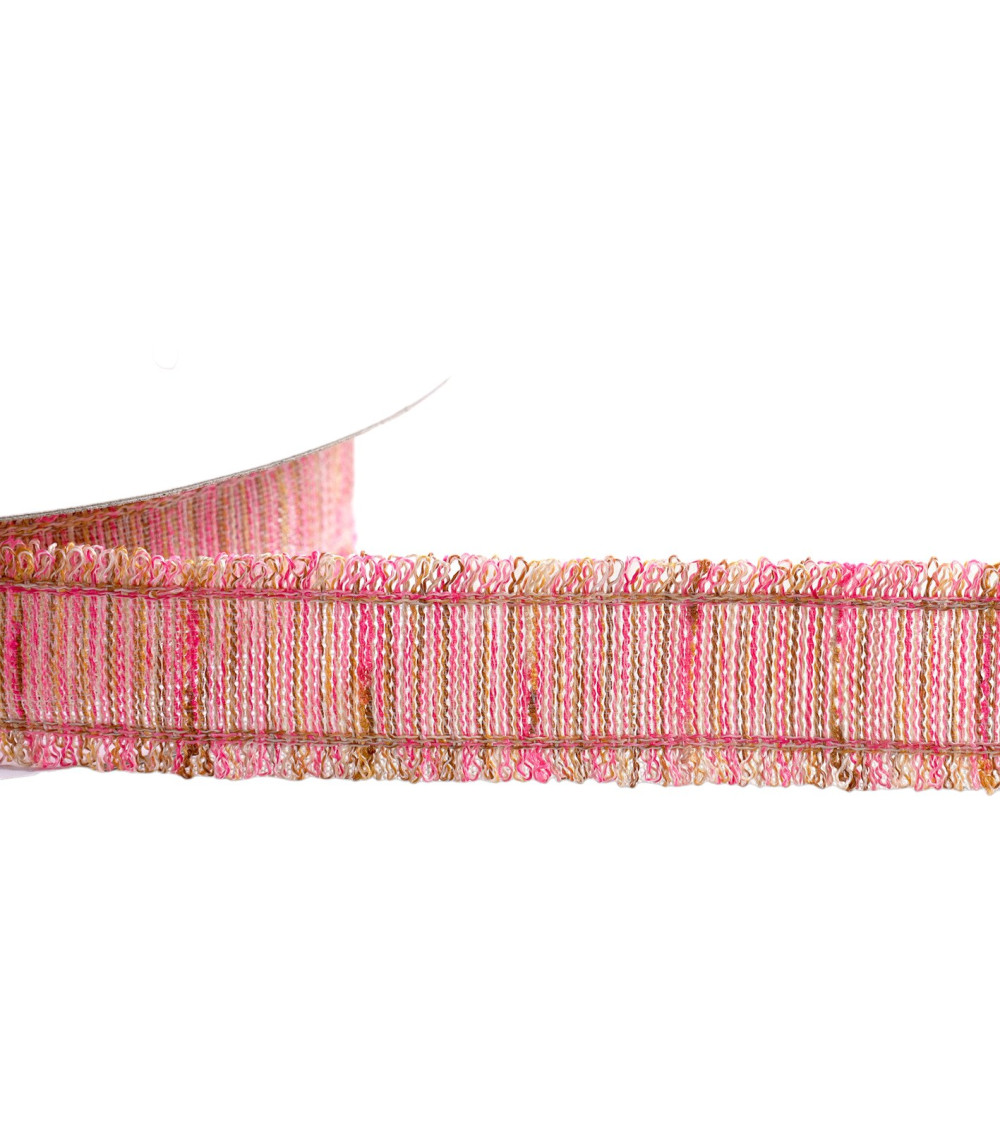 Double fringe braid 25mm fuchsia pink per meter