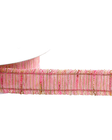 Double fringe braid 25mm fuchsia pink per meter