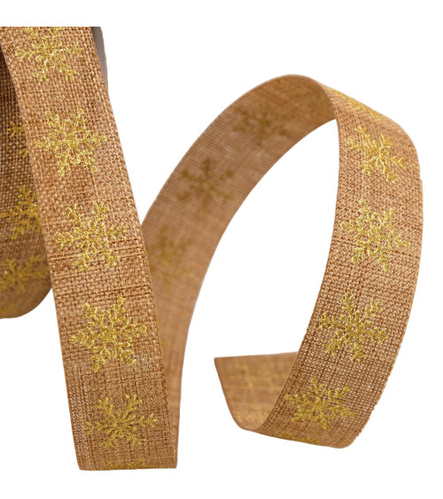 20m spool ribbon small chocolate brown flakes 16mm