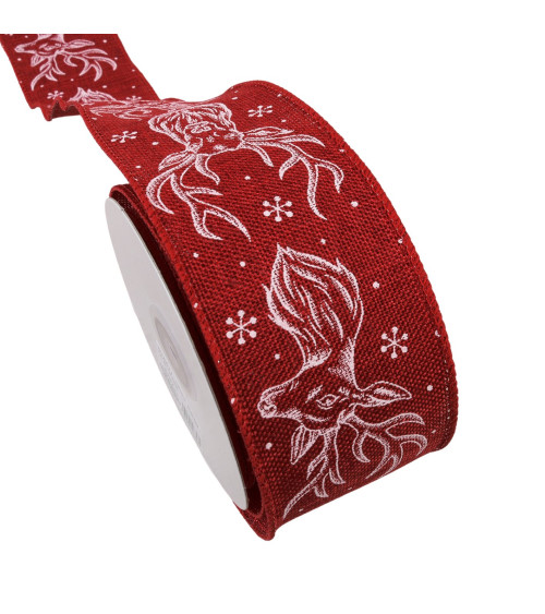 Deer ribbon 63mm red per meter