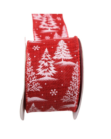 Fir ribbon 63mm red per meter