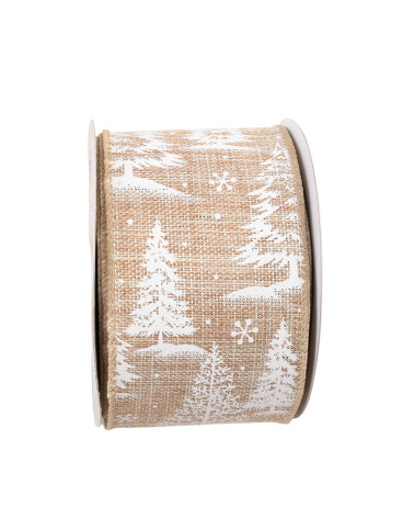 Fir ribbon 63mm beige per meter