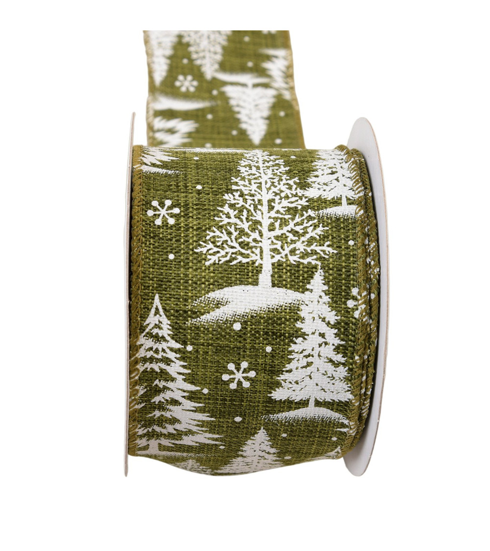 Fir ribbon 63mm green per meter