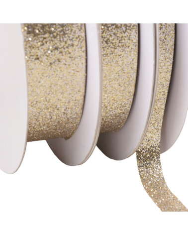 30m spool of champagne glitter ribbon
