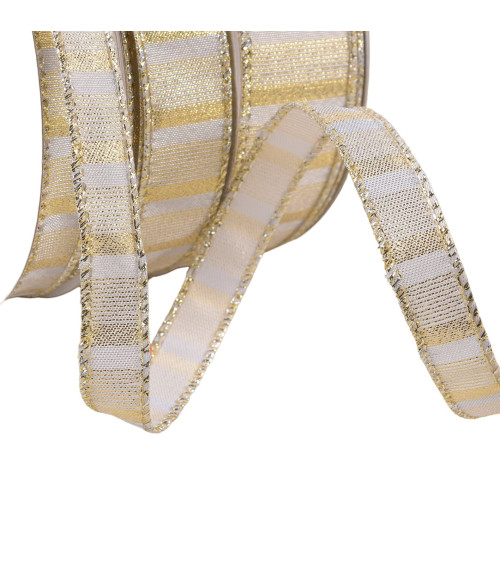 25m spool of gold brass-plated metallic ribbon