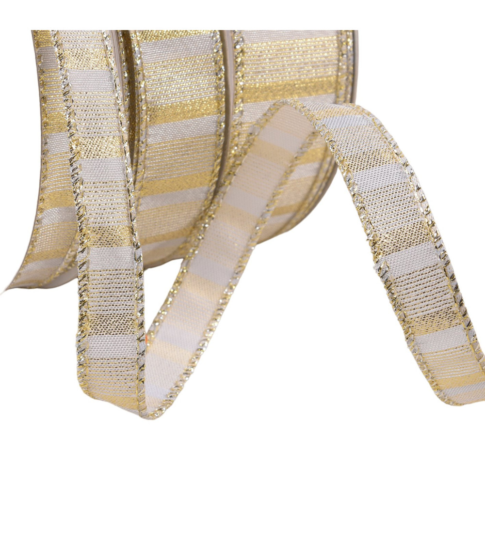 25m spool of gold brass-plated metallic ribbon