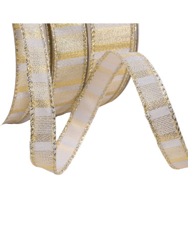 25m reel of gold brass-plated metallic ribbon