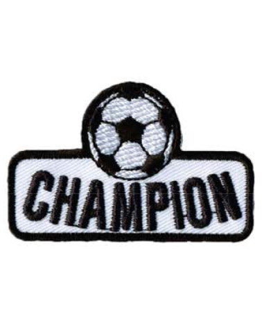 Juego de 3 insignias termoadhesivas de campeones de fútbol.