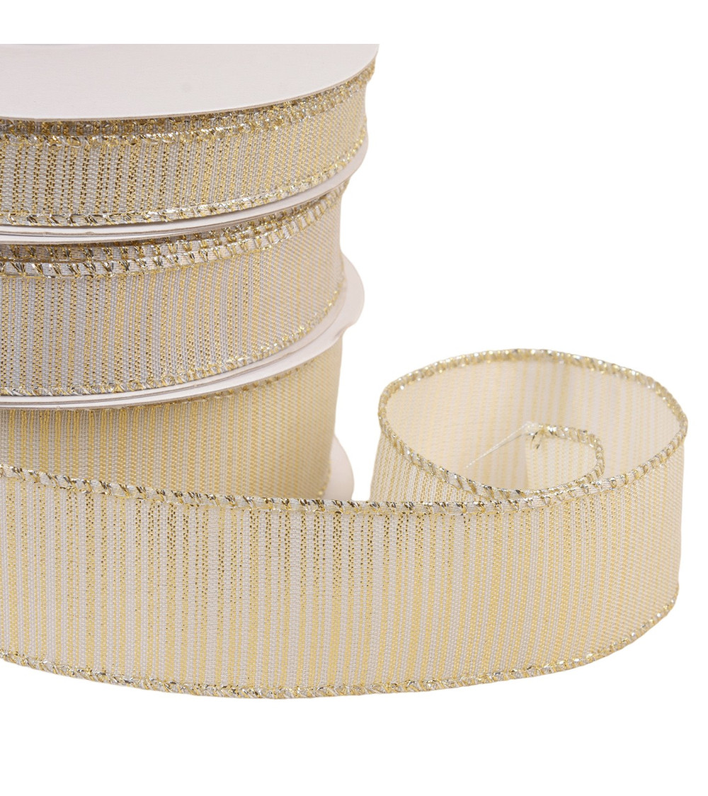 25m spool of gold brass-plated metallic ribbon