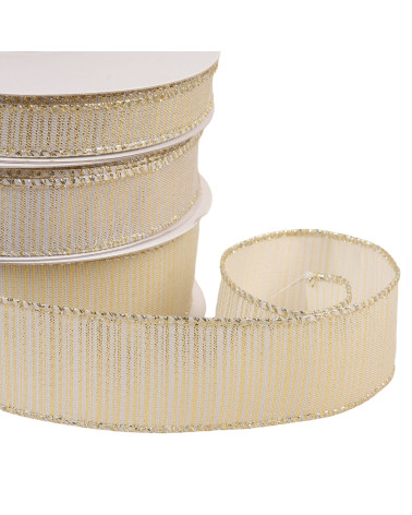 25m reel of gold brass-plated metallic ribbon
