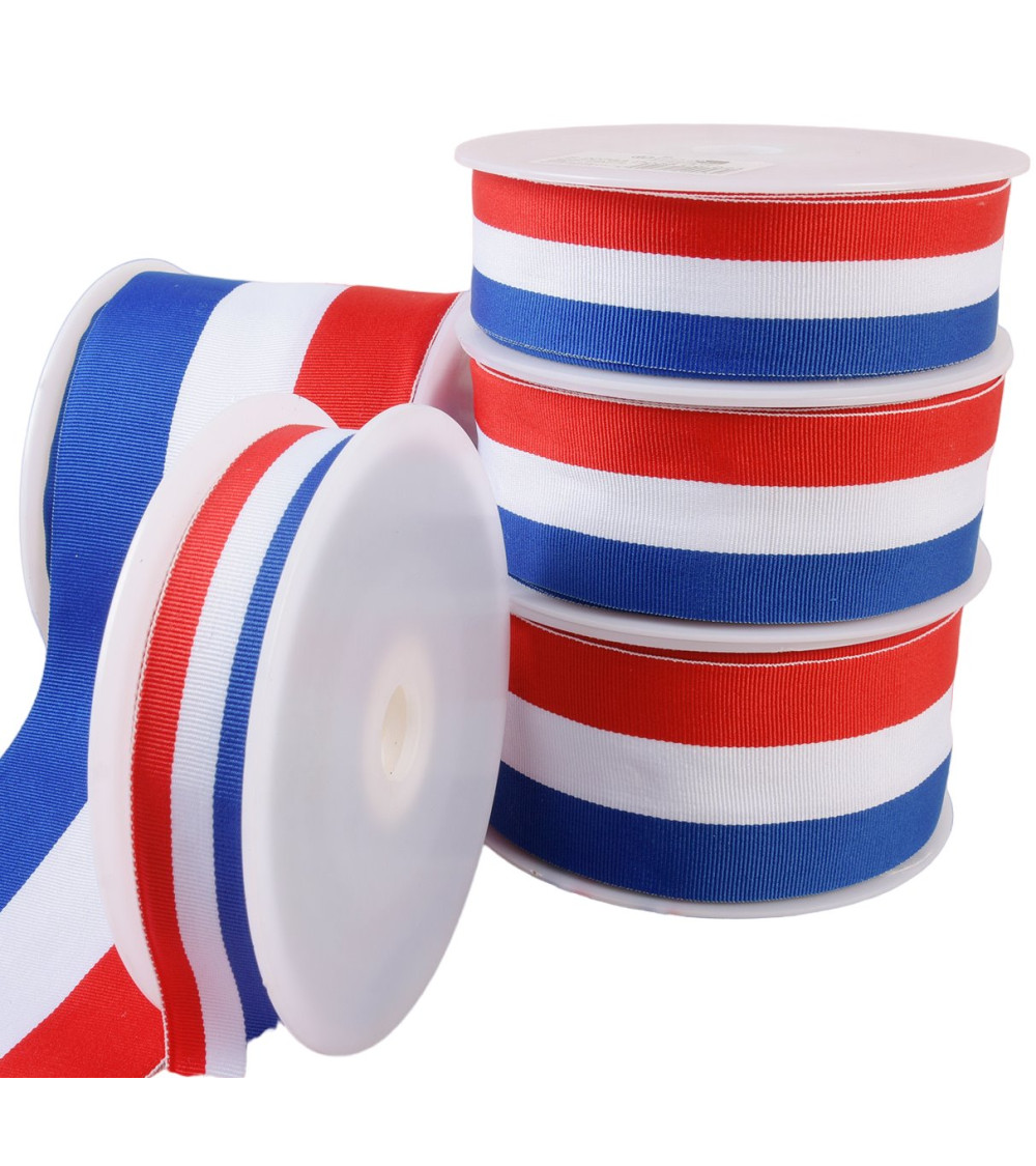 24m reel French flag ribbon blue/white/red