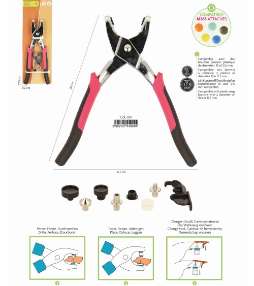 Pink and black multifunction pliers