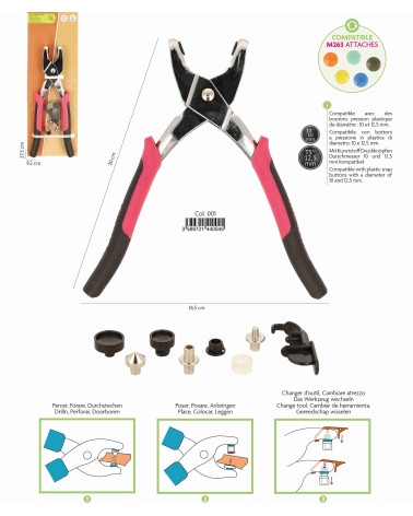 Pink and black multifunction pliers