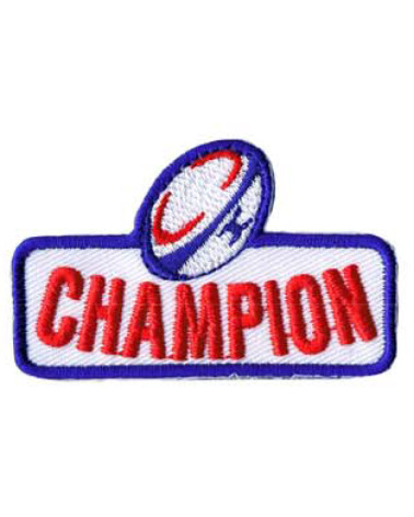 Set of 3 rugby champion iron-on patches