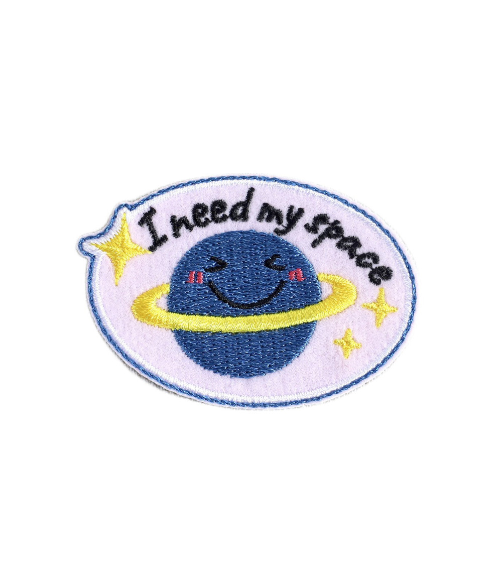 Funny iron-on patch planet i need my space 5.5cm x4cm