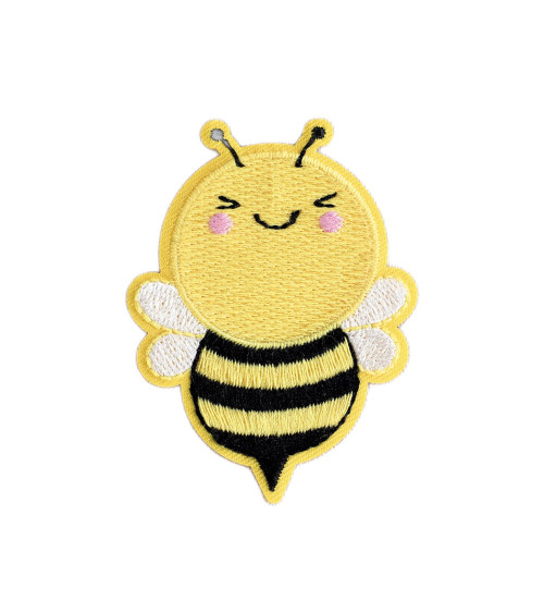 Funny bee iron-on patch 4.5cm x6.2cm