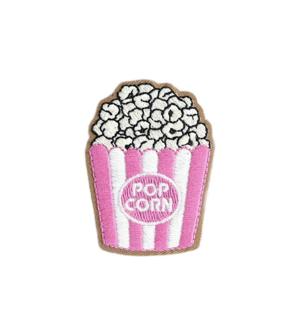 Ecusson thermocollant ananas/pop corn pop corn 4,2cm x6cm