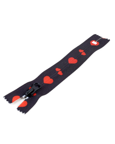 Non-separable closure red hearts black background