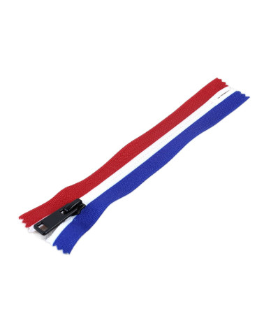 Nicht trennbarer Verschluss. Französische Flagge blau weiß rot